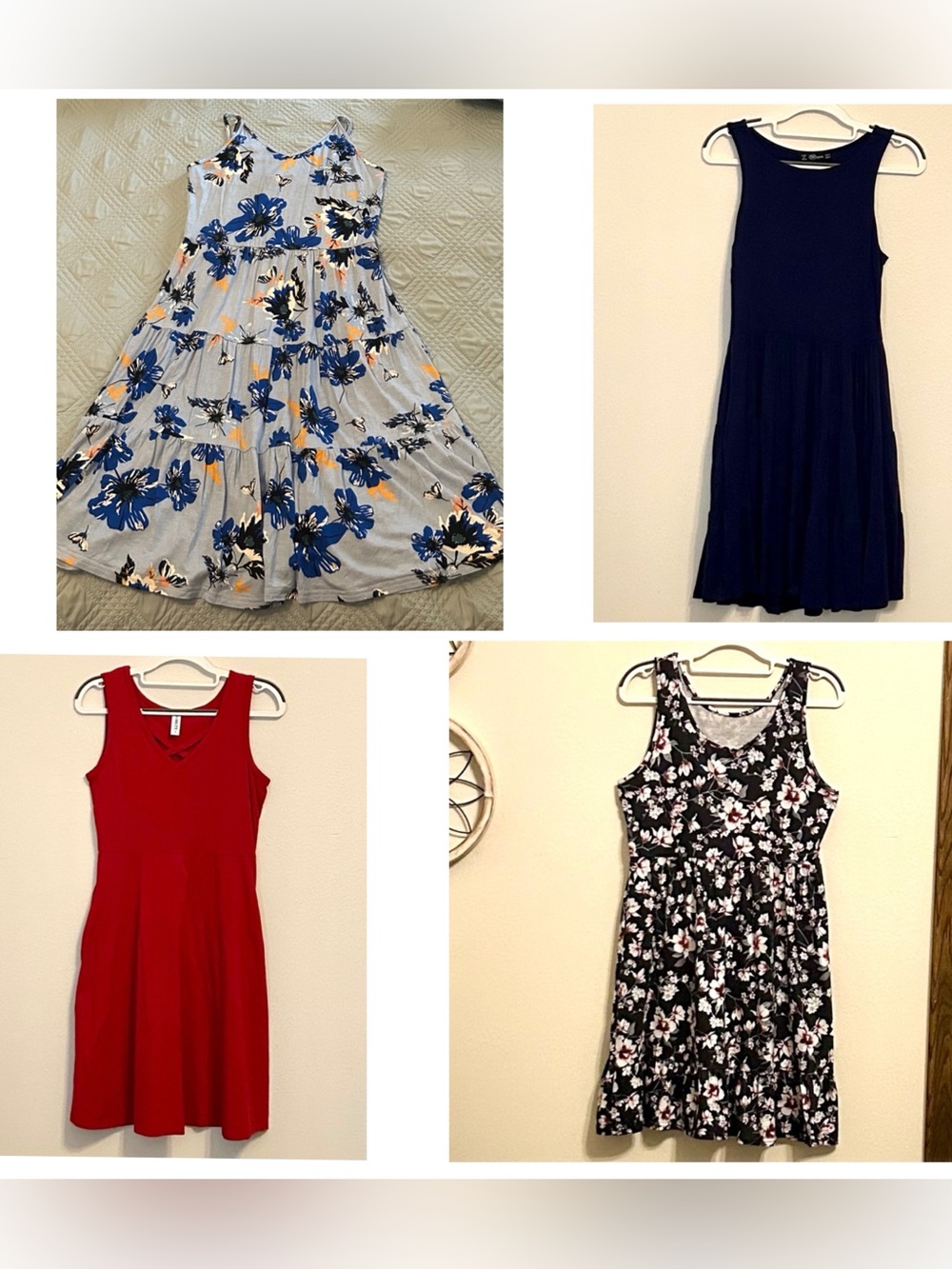 SAVE! BUNDLE of Four Women’s Sleeveless Summer Dresses, Size Small